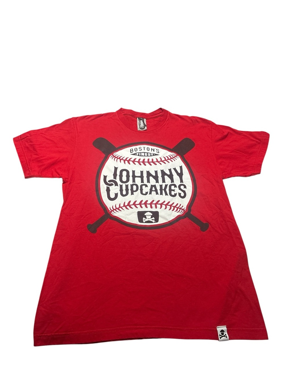 Johnny Cupcakes Red Baseball Graphic Tee